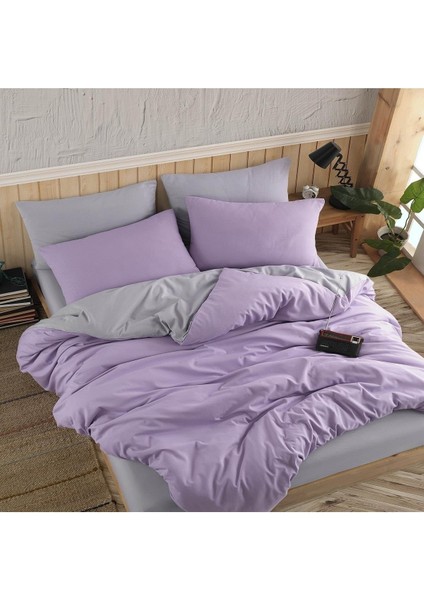 Sheri Home Lilac Düz Desen Çift Taraflı Çift Kişilik Nevresim 200 x 220 Pamuk01453020