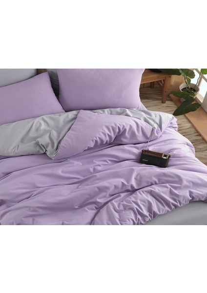 Sheri Home Lilac Düz Desen Çift Taraflı Çift Kişilik Nevresim 200 x 220 Pamuk01453020