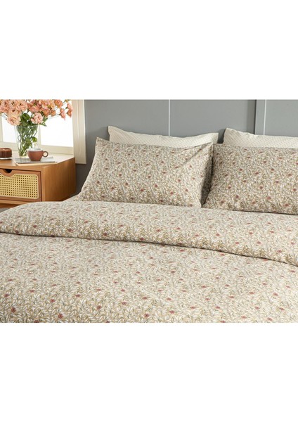 English Home Pure Poppy Kolay Ütülenir Çift Kişilik Nevresım Setı 200 x 220 cm  Bej