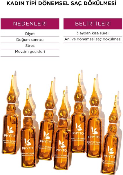 Phytocyane Kadın Tipi Dönemsel Ne Karşı Bakım Serumu 12X5 ml modelleri