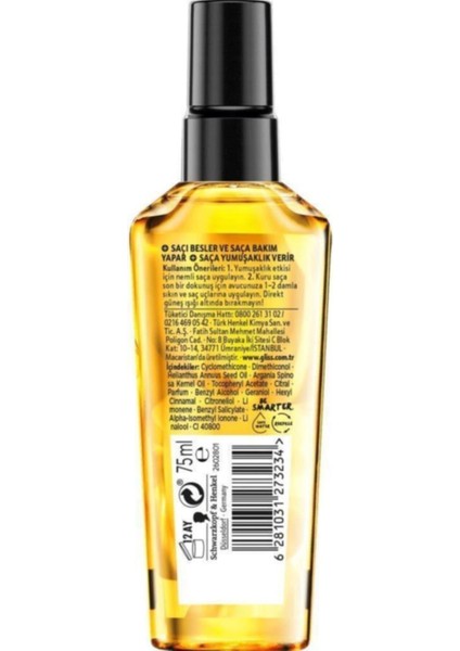 Schwarzkopf Oil Elixir Günlük Bakim Yağ Iksiri 75 ml