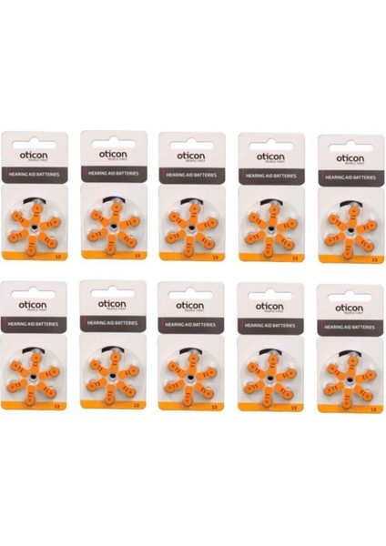 Oticon No:13 Işitme Cihazı Pili 6'lı-10 Paket 60 Pil fiyatları