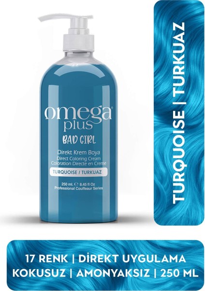 Bad Girl Turkuaz Amonyaksız Renkli Saç Boyası 250ML