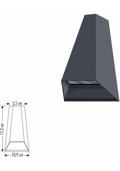 Malta Antrasit Dekoratif LED Aplik CT-7063
