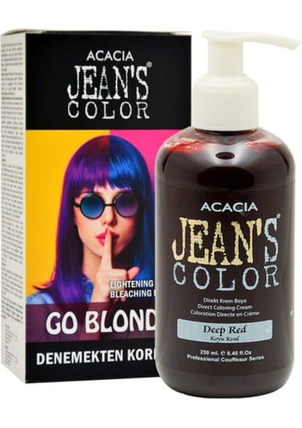 Koyu Kızıl 250ML. Deep Red + Jean's Color Saç Açıcı Seti