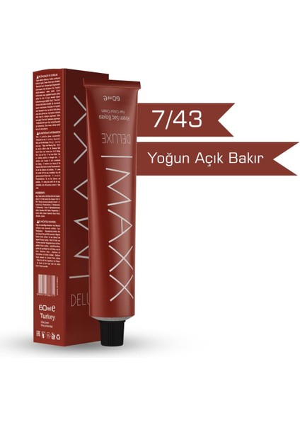 7.43 Yoğun Açık Bakır Krem Tüp Boya -60ML