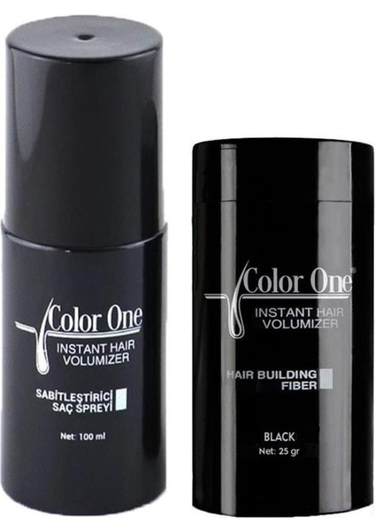 Color One Hair Powder Saç Topiği Set Siyah(Black) 25 Gr+ 100 ml
