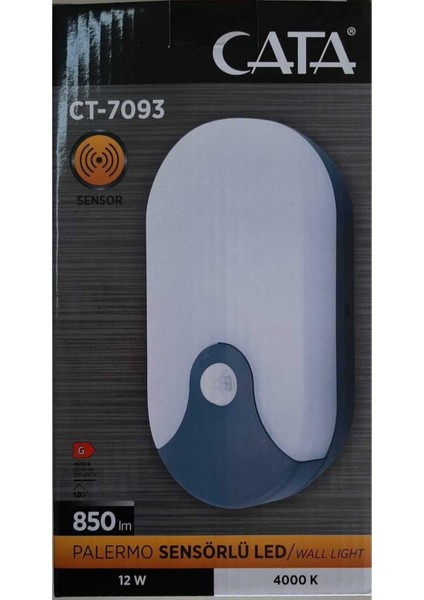 12W Sensörlü Dekoratif LED Aplik CT-7093