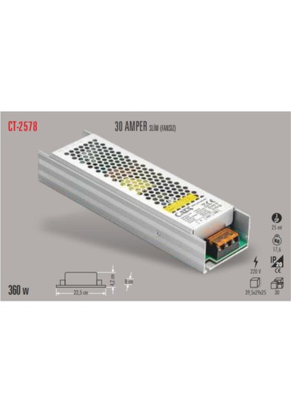 CT-2578 30A Slim LED Trafosu