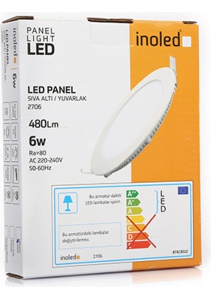 Inoled 6W Yuvarlak Sıva Altı LED Panel (BEYAZ-6500K)