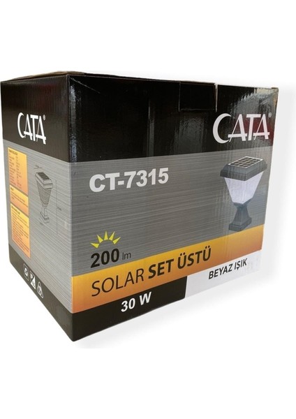 30W Beyaz Işık Solar Set Üstü Bahçe Armatür CT-7315
