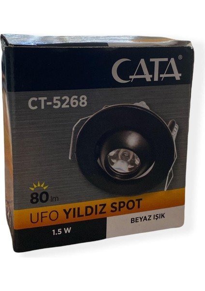 CT-5268 1.5W Hareketli LED Ufo Yıldız Spot 3200K Günışığı Işık Siyah Kasa CT-5268 Syh fiyatları