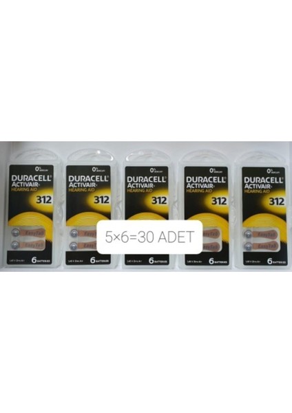 312 Numara(Pr-41)Actıvıar 6.lı 5 Paket Kulaklık Pili