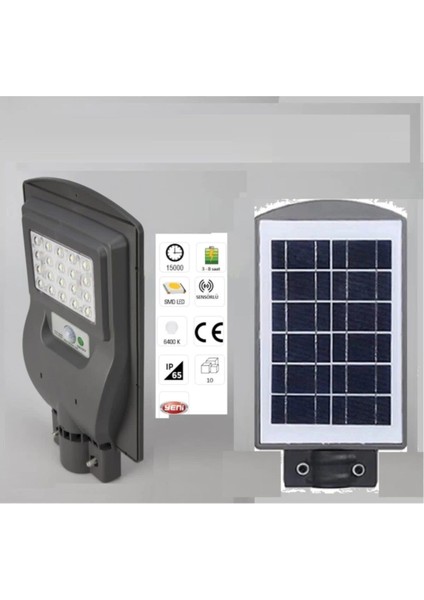 CT-4690 20W Güneş Enerjili Solar Sokak Aydınlatma Lambası Güneş Enerjili Armatür Sensörlü ( modelleri