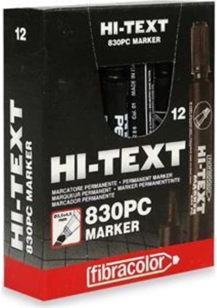 830 Pcs Kesik Uç Markör Siyah 12'li Kutu