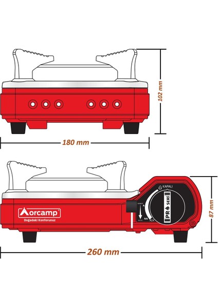 Orcamp Mini Portatif Kamp Ocağı