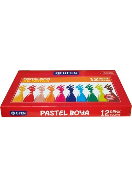 Köşeli Yağlı 12 Renk Lüks Pastel Boya