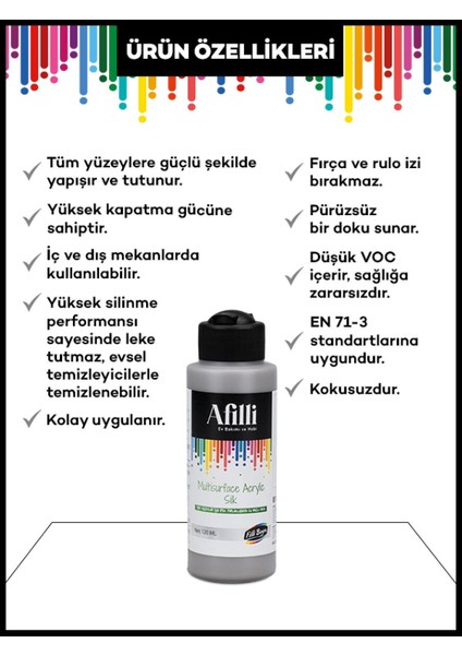 Afilli Multisurface Akrilik Ipeksi Mat 120 ml Beyaz fiyatları
