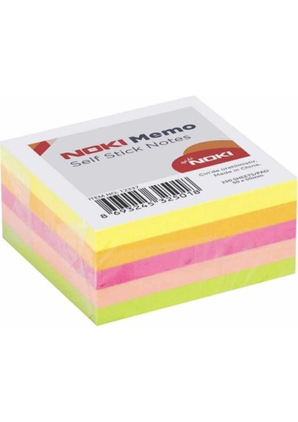 Noki Memo 50 x 50 cm Ölçüsüdür Neon Küp Yapışkanlı Not Kağıdı 250 Yaprak