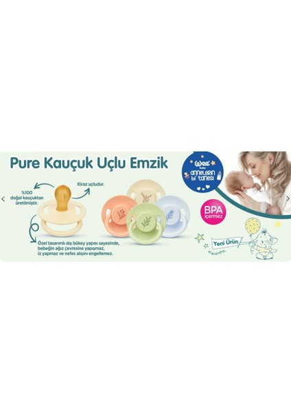 Wee Baby Pure Ka  Uçlu Emzik 0-6 Ay (Ka  Bakkal Emziği)