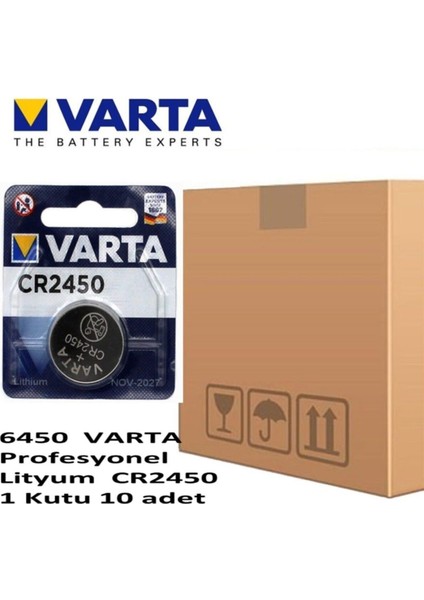 Professional Lithium CR2450 Pil 10 Adet 6450