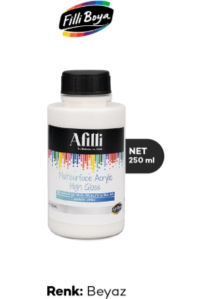 Afilli Multisurface Akrilik Parlak 250 ml Beyaz