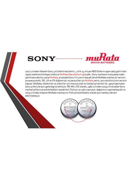 Murata SR621SW 364 1.5V Silver Yeni Tarihli Saat Pili 10 Lu