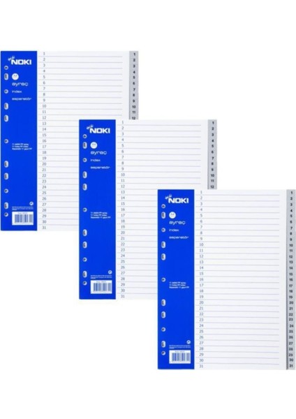 Seperatör Ayraç 1-31 Rakam 3 Adet 59231