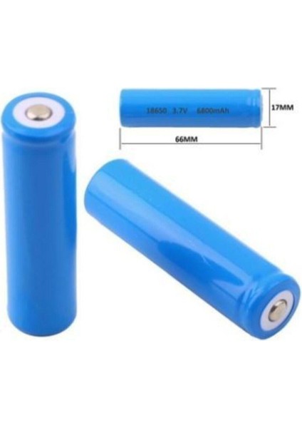 Şarjlı Pil Li-Ion 18650 3.7V 6800 Mah Şarjlı El Feneri Powerbank Pili 6800SAJLIPIIL