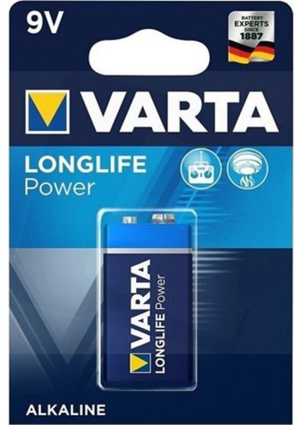 10 Adet 9V Longlife Power Alkaline Pil 4922 121