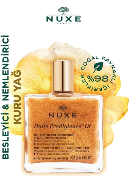 Huile Prodigieuse Or Altın Parıltılı Yüz Için Kuru Yağ 50 ml Nuxe Yağ