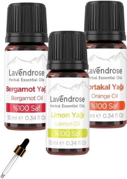 Yoga Enerji Uçucu Yağ Aromaterapi Set Saf Bergamot Yağ Portakal Yağ Limon Yağ