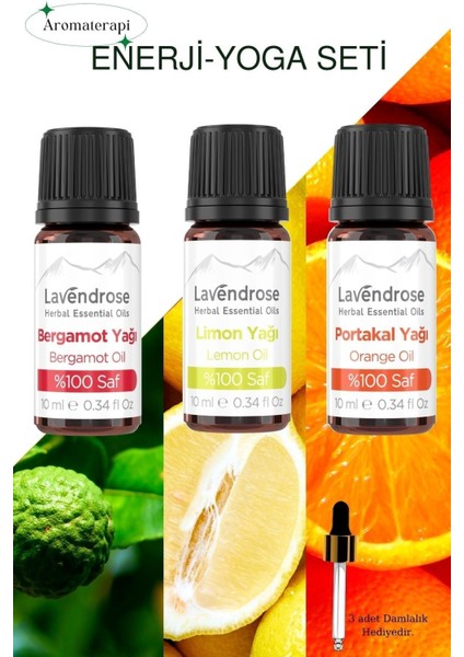 Yoga Enerji Uçucu Yağ Aromaterapi Set Saf Bergamot Yağ Portakal Yağ Limon Yağ fiyatları