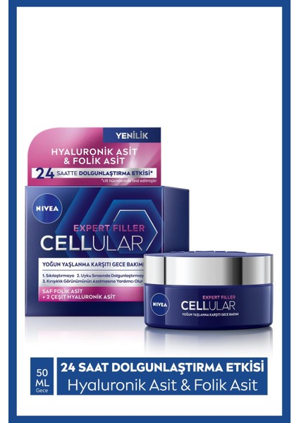 Cellular Expert Filler Yüz Gece Kremi 50ML,HYALURONIK Asit