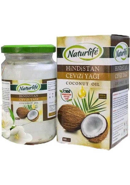 Naturlife Soğuk Sıkım Doğal Hindistan Cevizi Yağı 300 gr