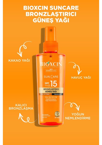 Sun Care Bronzlaştırıcı Yağ 200 ml 15 Spf