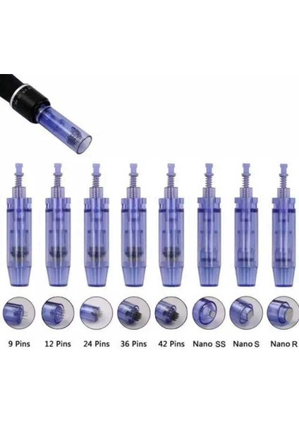5 Adet 24 Pin Dermapen Bb Glow Serum Fondöten Orijinal Dermapen Iğne Kartuşu Mav 769158099186