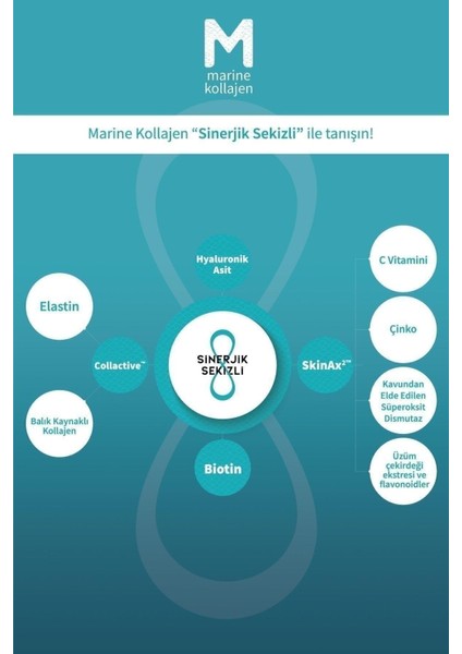 Marine Collagen + Hyaluronic Acid Bitkisel Sert 40'lı Kapsül