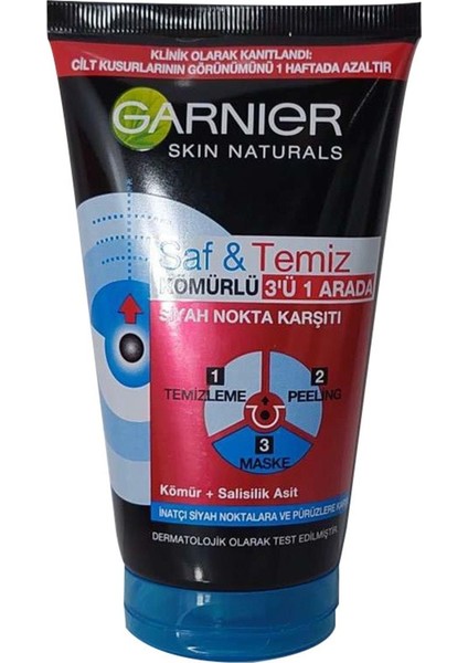 Garnier Saf ve Temiz Siyah Nokta Karşıtı Kömürlü Peeling 150 ml fiyatları