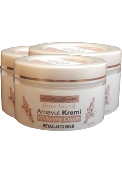 Three Brand Whitening Cream 100ML Arnavut Kremi Aklık Kremi 3 Adet