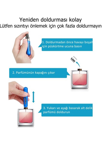 Doldurulabilir Mini Parfüm Şişesi 5 ml - Cep Parfüm Şişesi