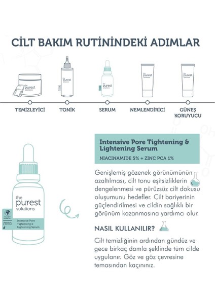 The Purest Solutions Gözenek Siyah Nokta ve Oluşumunu Bakım Serumu Niacinamide 5%+Zınc Pca1%