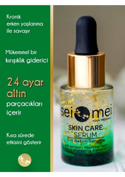 Sei Mei 24 K Skin Care Serum Cilt Bakım Serumu Altın Parç Klı ve Serum