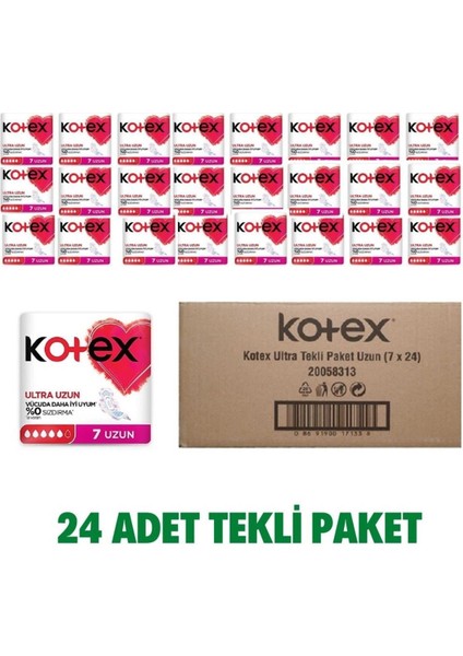 Koteks Kotex Ultra Uzun Hijyenik Ped 7'li 7*24 ( 168 )