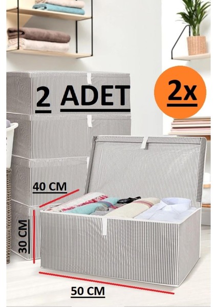 Daisyhome 2 Adet Kapaklı Kutu Hurç Ma x i Boy 50*40*30* Çok Amaçlı Kutu Hurç fiyatları