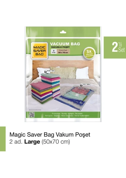 Magic Saver Bag 2’Li Large Vakumlu Poşet