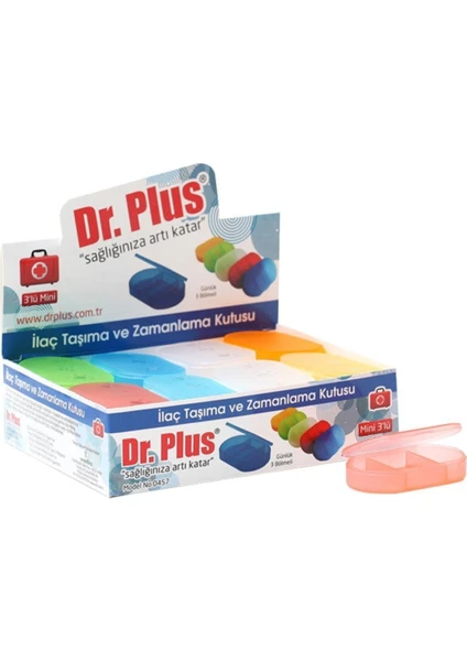 Dr Plus Mini 3'Lü Günlük Ilaç Taşıma Kutusu  (Kutu=24Adet)