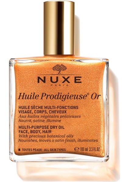 Huile Prodigieuse Or Altın Parıltılı Yüz Için Kuru Yağ 100 ml Nuxekr 3264680009778