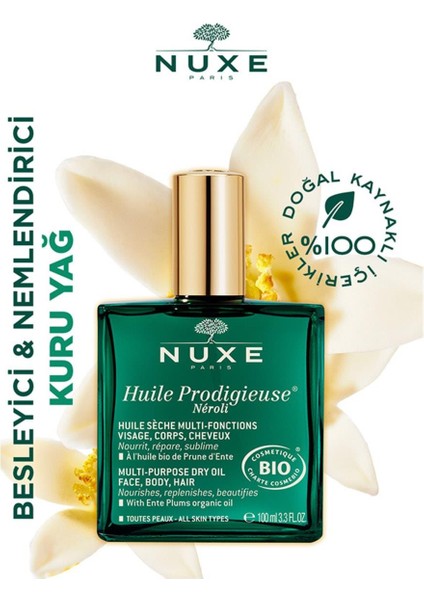 Huile Prodigieuse Neroli Yatıştırıcı Çok Amaçlı Kuru Yağ 100 ml Nuxe Oıl 3264680024993