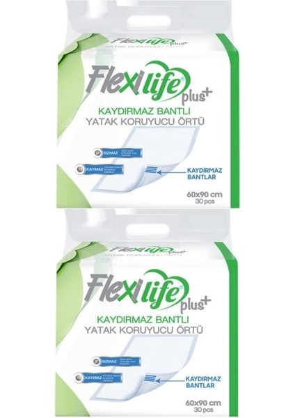 Fle x i Life Fle x ilife Hasta Altı Bezi Kaydırmaz Bantlı Yatak Koruyucu Örtü 60 x 90 cm 30 Lu 2 Paket